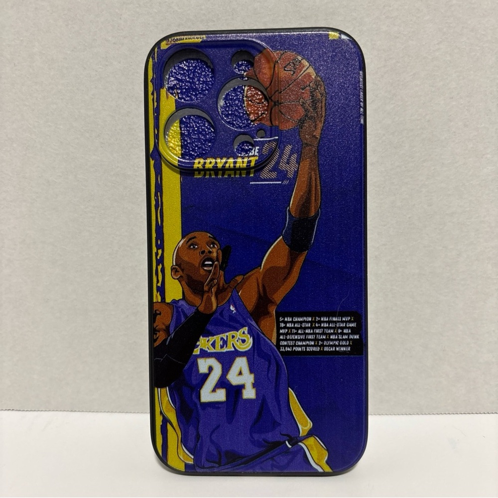 Kobe Bryant iPhone 14 Pro Case Purple & Gold NBA Basketball Player